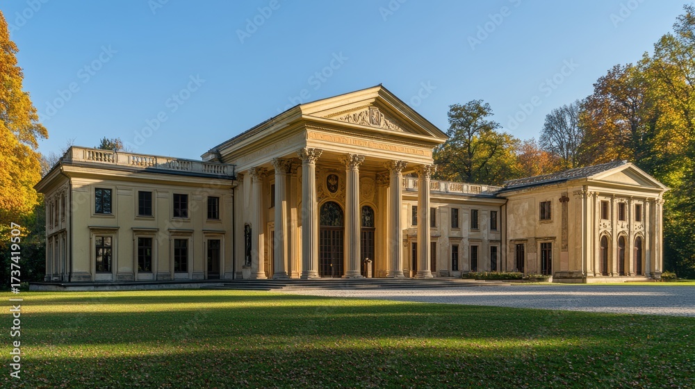 Fototapeta premium Neoclassical architecture with grand columns