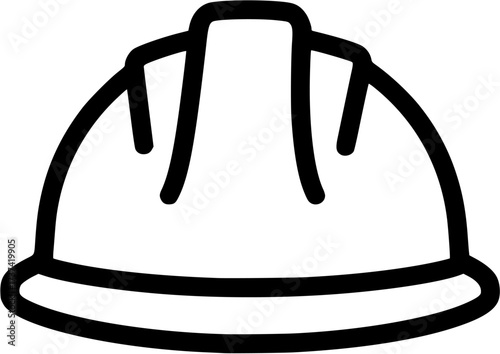 Construction worker hard hat icon vector illustration safety helmet design line art

