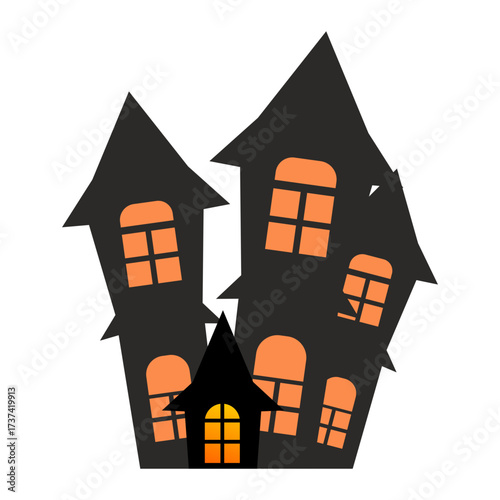 vector illustration of a horor house, Halloween element 