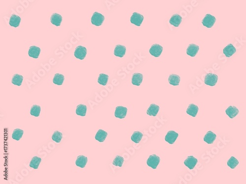 ピンクにミントグリーンの水玉模様