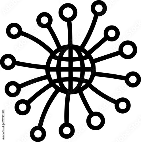 Global network connection worldwide communication international business distribution strategy icon vector
