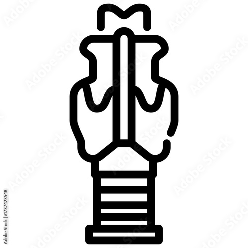 Trachea outline icon blackandwhite line drawing depicts human larynx anatomy representing its trachea outline as an icon.