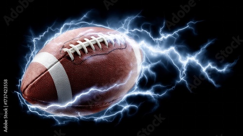 A football is shown with lightning bolts surrounding it