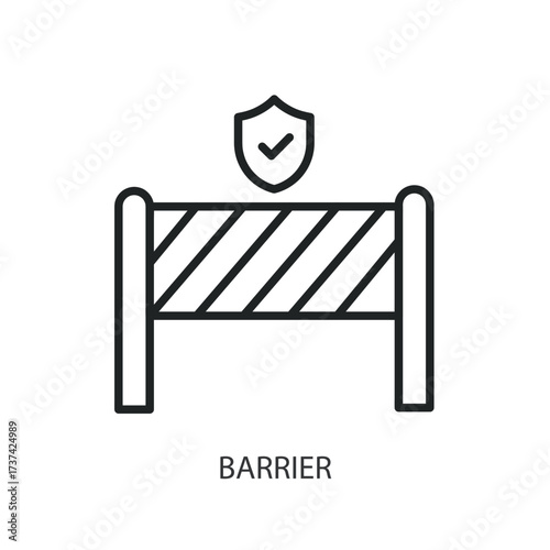 Barrier thin line vector icons.