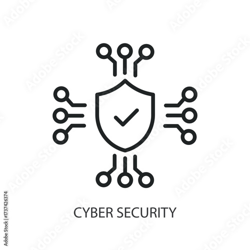 Cyber security thin line vector icons.