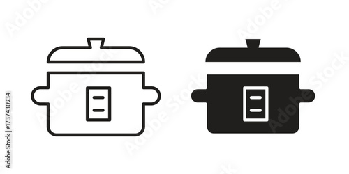 Crock pot icon vector sign symbol