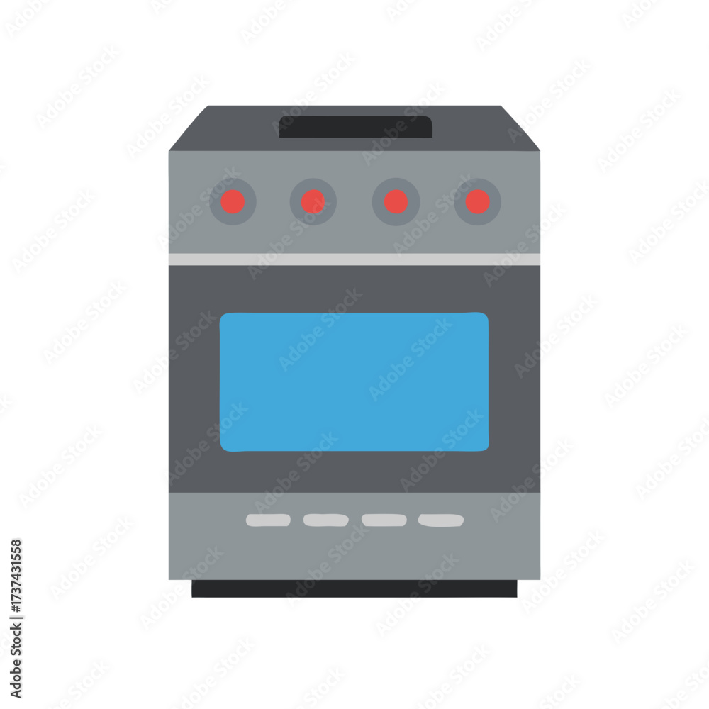 Obraz premium Electric Stove Cooking Appliance Flat Kitchen Minimal Vector Icon