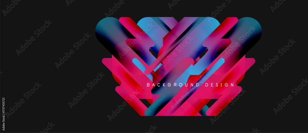 Obraz premium Abstract geometric shapes, vibrant colors, dynamic composition. Modern design elements create visually striking background.