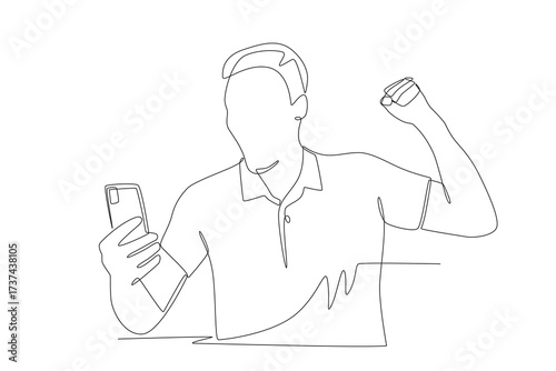 Live tournament reactions concept one-line drawing