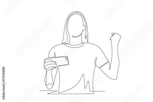 Live tournament reactions concept one-line drawing