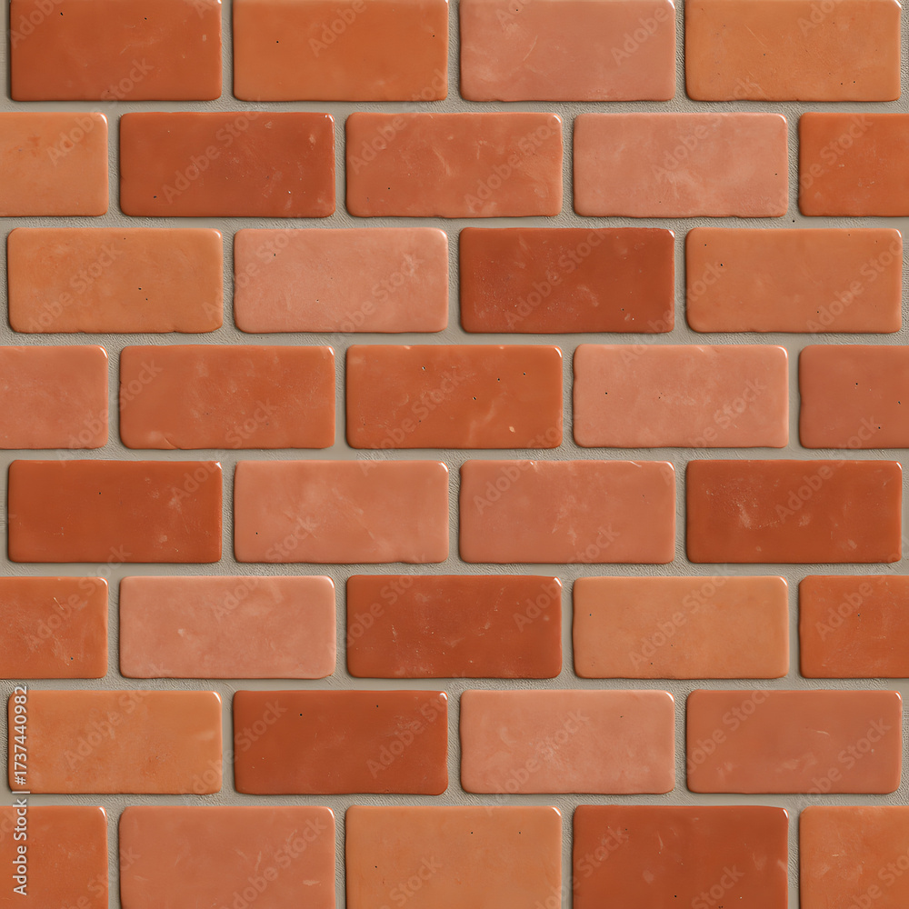 Obraz premium Seamless Light Terracotta Brick Wall Texture | Rustic Masonry Background