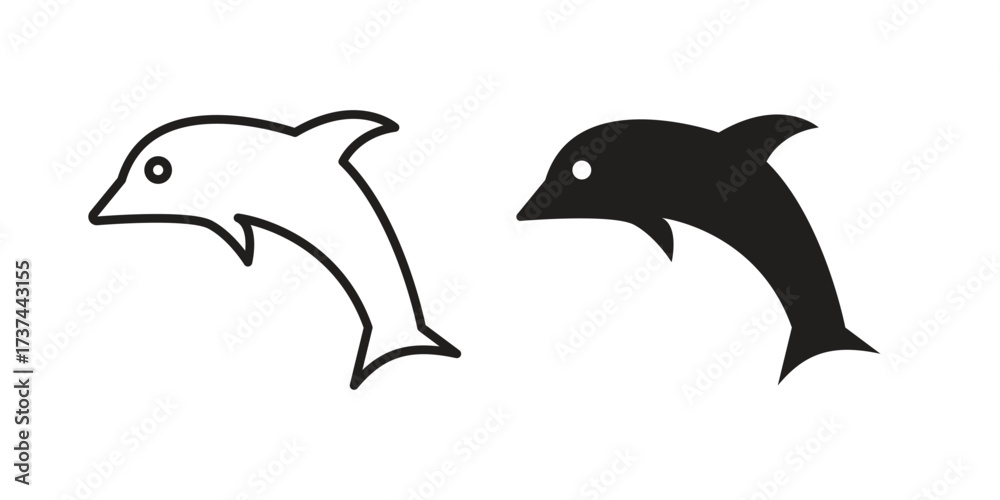 Naklejka premium Dolphin icon vector sign symbol