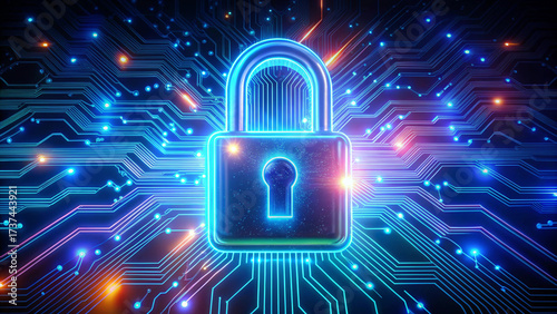 Digital Padlock Icon – Ultra HD 8K Security, Cybersecurity, and Technology Symbol