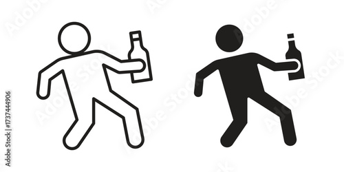 Drunk human icon vector sign symbol