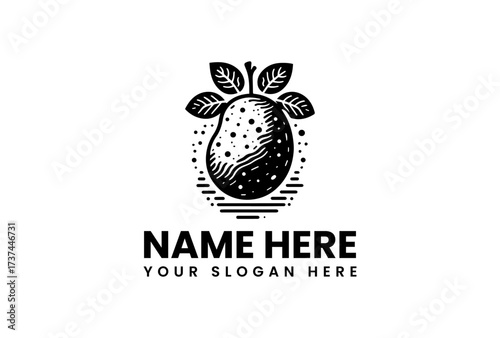 Vintage Style Fruit Logo with Intricate Design.