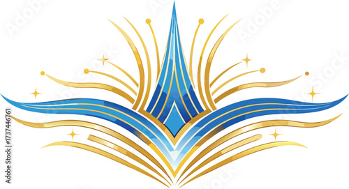 Abstract background of luminous blue flowing lines forming a complex network structure, representing data and technology.