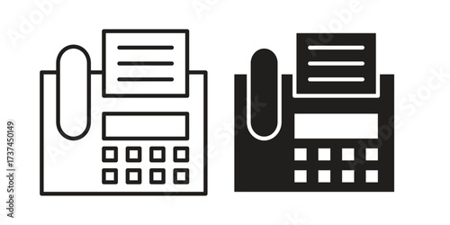 Fax machine icon vector sign symbol