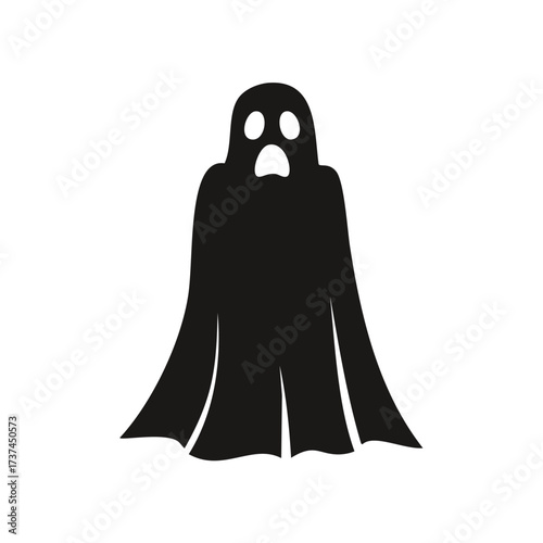 Black Silhouette of a Ghost with Open Mouth halloween