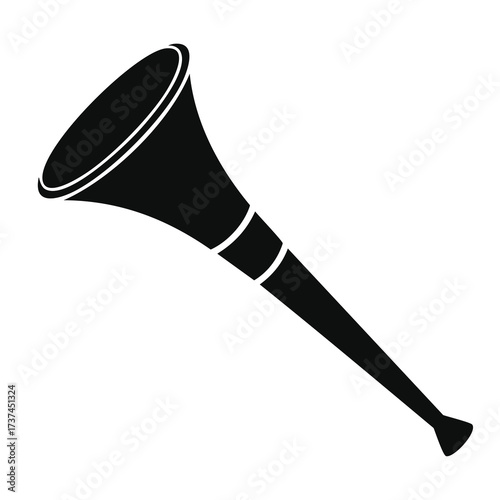 Black silhouette of a vuvuzela horn trumpet musical instrument