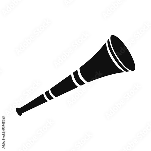 Black silhouette of an antique spyglass telescope vintage