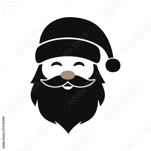 Santa Claus Face with Brown Nose and Closed Eyes Father Christmas