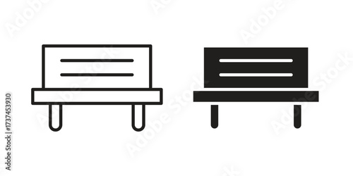 Garden Bench icon vector sign symbol