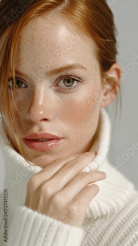 Wallpaper Mural Fashion woman in cosy white sweater Torontodigital.ca