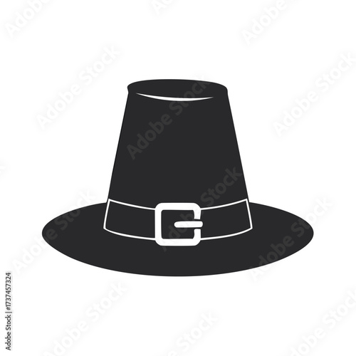Dark Gray Pilgrim Hat with Buckle thanksgiving colonial