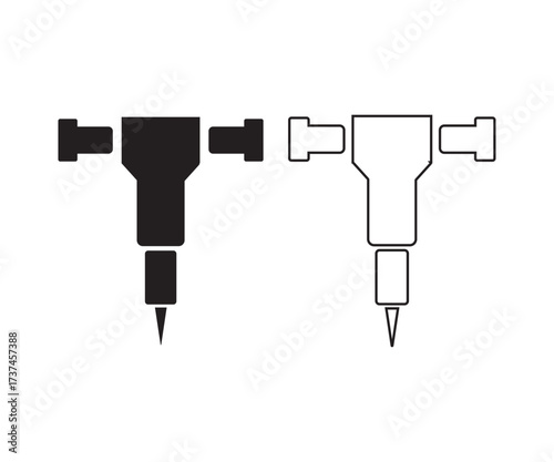 Minimal Jackhammer icon isolated on white background