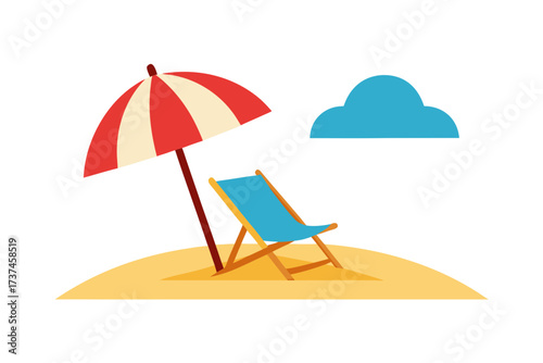 beach chair and parasol