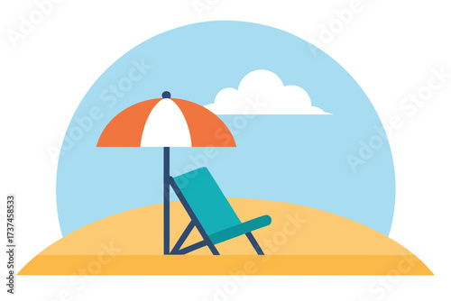 beach with umbrella