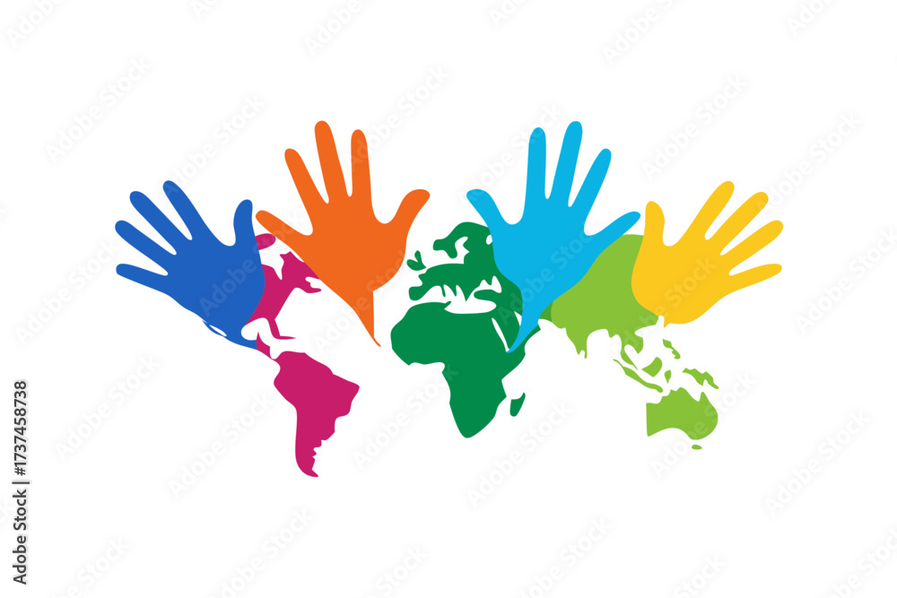 Fototapeta premium colorful hands vector