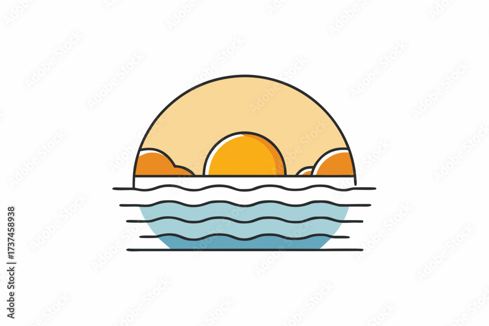 Fototapeta premium vector illustration of a sun