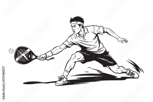 padel player hit the ball