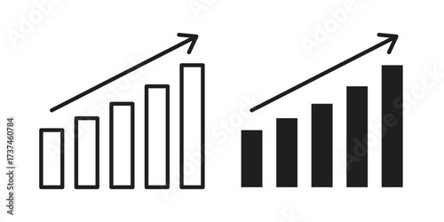 Increasing stocks icon vector sign symbol