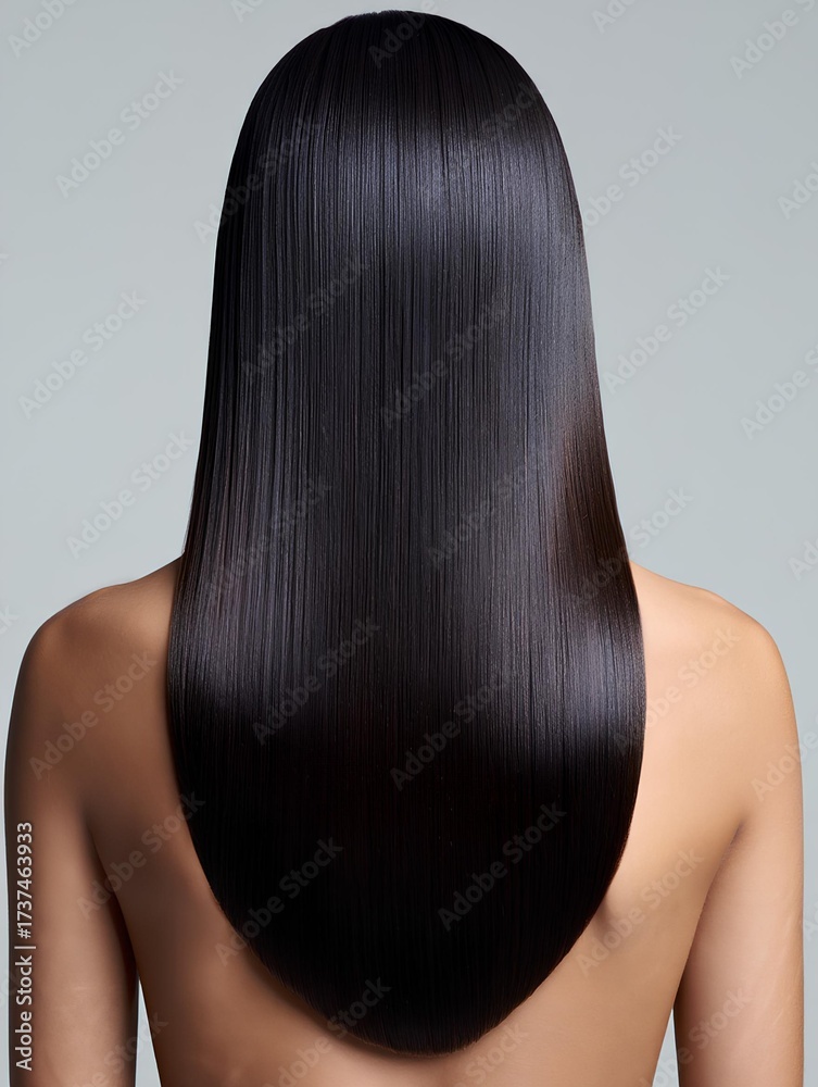 Naklejka premium beautiful women's hairstyle from the back