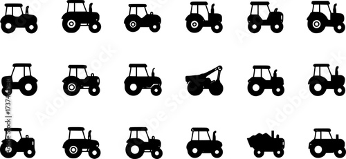 Tractor editable stroke outline icon isolated on white background flat vector illustration. Pixel perfect. 64 x 64.
