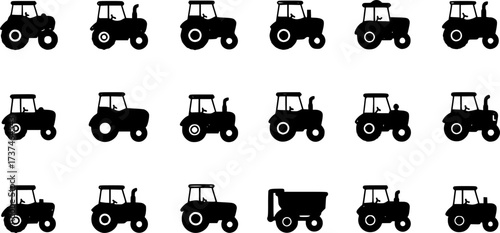 Tractor editable stroke outline icon isolated on white background flat vector illustration. Pixel perfect. 64 x 64.
