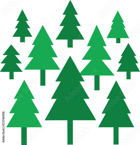 Collection of 30 vector evergreen conifer pine tree icons for download