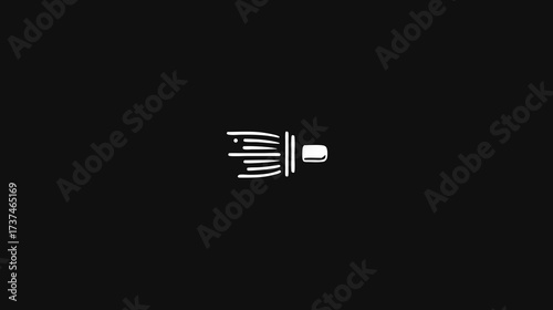 Stylized Rocket Engine Graphic on Dark Background, Space Travel and Propulsion Technology Concept Vector Illustration