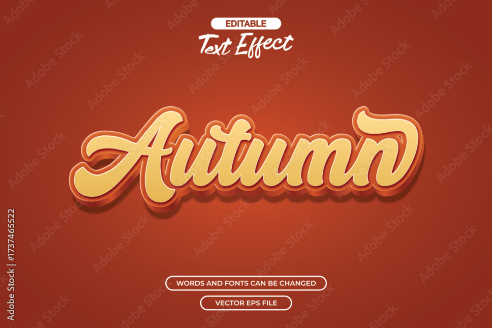 Fototapeta premium Autumn editable text effect with 3d text style