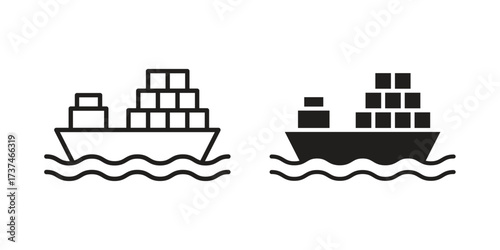 Logistic Ship icon vector sign symbol