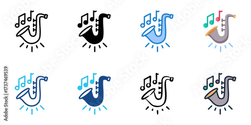 New Orleans Jazz and Heritage Festival icon set multiple style collection 
