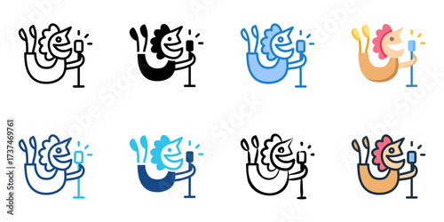 Melbourne International Comedy Festival icon set multiple style collection 
