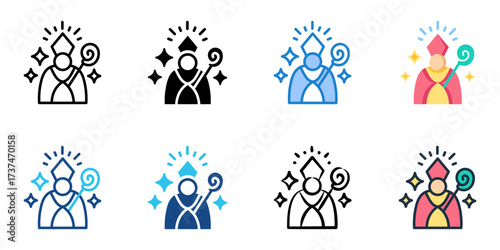 San Gennaro Feast icon set multiple style collection 
