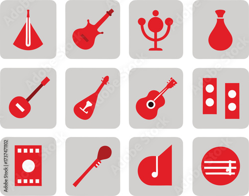 30 middle eastern musical instrument icons bundle scalable vector graphics for eps design