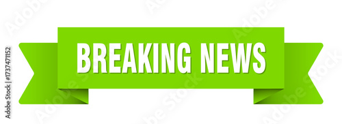 breaking news ribbon isolated on transparent background. breaking news ribbon