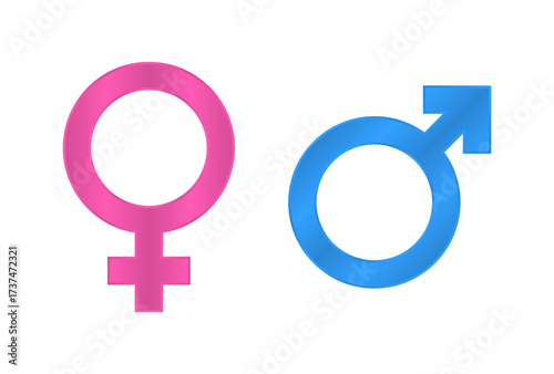 Gender sign set gradient style design