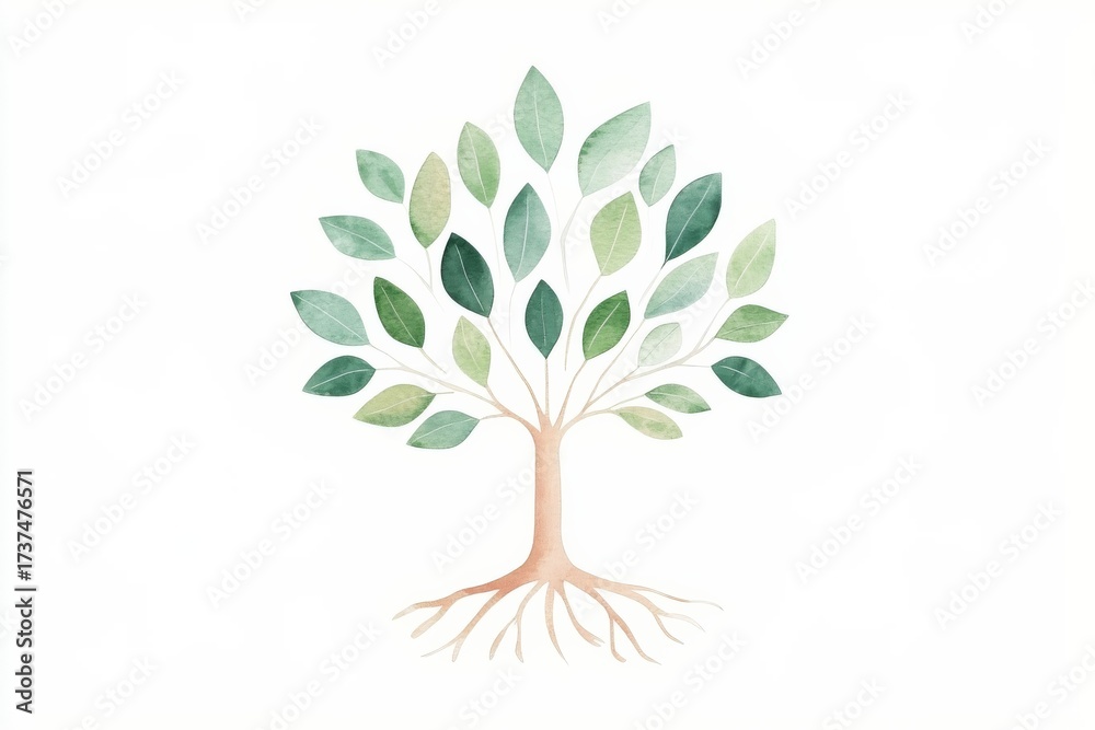 Fototapeta premium Mindfulness tree icon design for wellness and meditation concepts