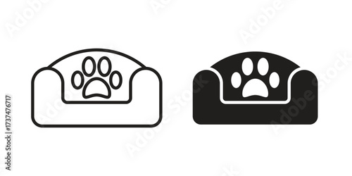Pet bed icon vector sign symbol